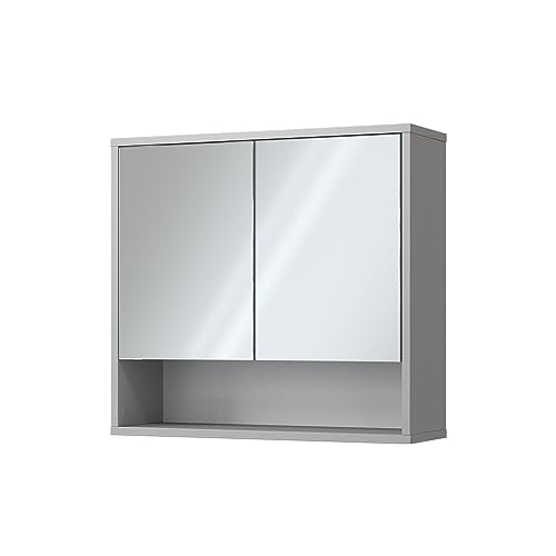 Vicco Bad Spiegelschrank Eliza, Grau, 70 x 65 cm mit 2 Türen von Vicco