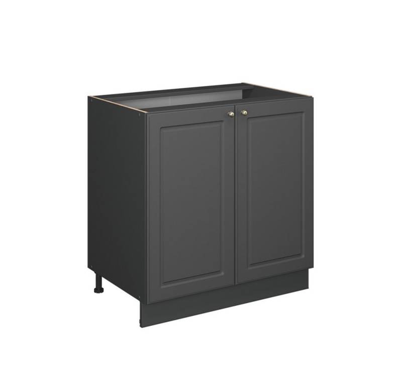 Vicco Spülenunterschrank Fame-Line, Anthrazit-Gold Landhaus/Anthrazit, 80 cm mit Regal, AP E... von Vicco