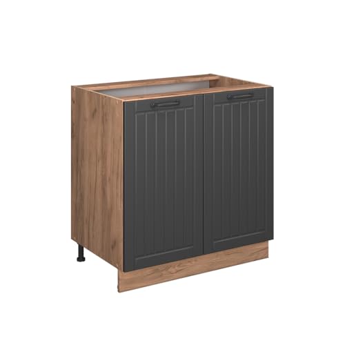 Vicco Küchenunterschrank Fame-Line, Dunkelgrau, 80 cm mit Regal, AP Marmor Vicco Küchenunterschrank Fame-Line, Dunkelgrau, 80 cm mit Regal, AP Marmor von Vicco