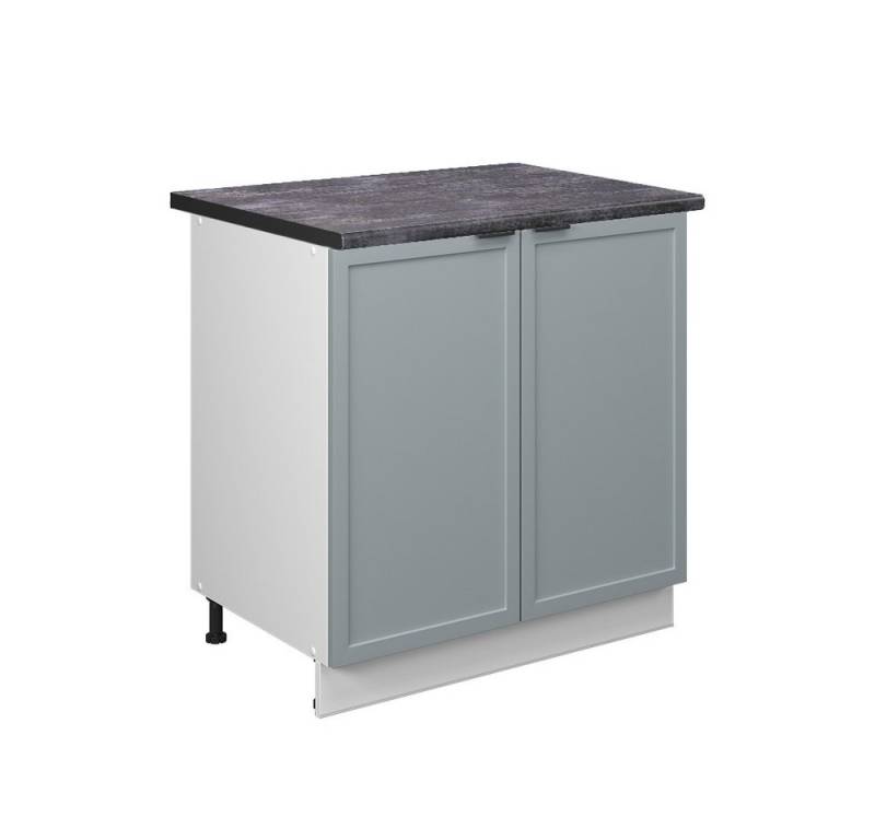 Vicco Spülenunterschrank Fame-Line, Hellblau-grau/Weiß, 80 cm mit Regal, AP Anthrazit von Vicco