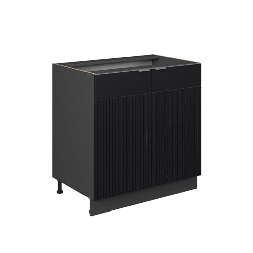 Vicco Spülenunterschrank Fame-Line, Schwarz gestreift, 80 cm mit Regal, ohne Arbeitsplatte Vicco Spülenunterschrank Fame-Line, Schwarz gestreift, 80 cm mit Regal, ohne Arbeitsplatte von Vicco