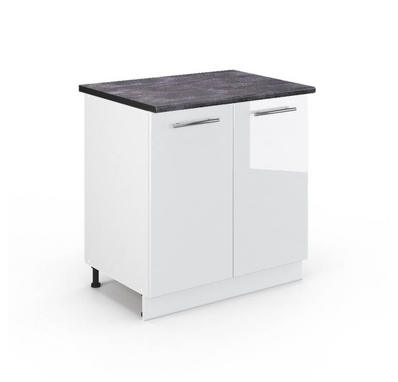 Vicco Unterschrank Fame-Line, Weiß Hochglanz/Weiß, 80 cm mit Regal, AP Anthrazit Vicco Unterschrank Fame-Line, Weiß Hochglanz/Weiß, 80 cm mit Regal, AP Anthrazit von Vicco