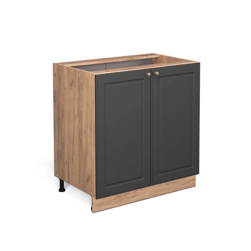 Vicco Spülenunterschrank Fame-Line Anthrazit-Gold/Goldkraft Eiche 80 cm mit Regal ohne Arbeitsplatte von Vicco