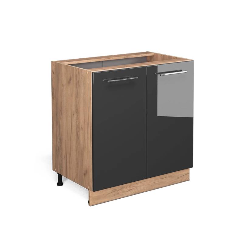 Vicco Spülenunterschrank Fame-Line Anthrazit Hochglanz/Goldkraft Eiche 80 cm mit Regal ohne Arbeitsplatte Vicco Spülenunterschrank Fame-Line Anthrazit Hochglanz/Goldkraft Eiche 80 cm mit Regal ohne Arbeitsplatte von Vicco