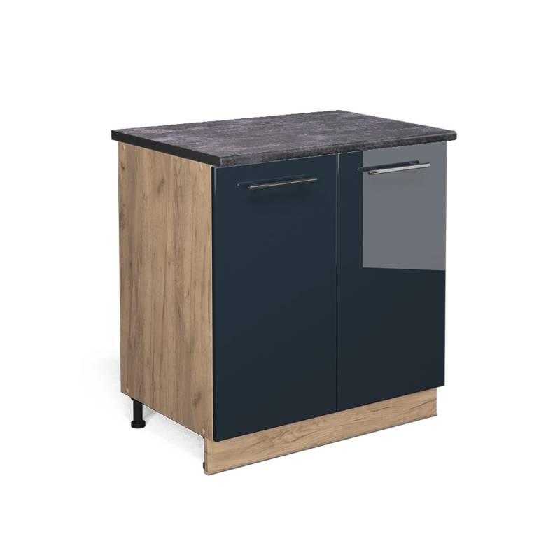 Vicco Spülenunterschrank Fame-Line Dunkelblau Hochglanz/Goldkraft Eiche 80 cm mit Regal AP Anthrazit Vicco Spülenunterschrank Fame-Line Dunkelblau Hochglanz/Goldkraft Eiche 80 cm mit Regal AP Anthrazit von Vicco