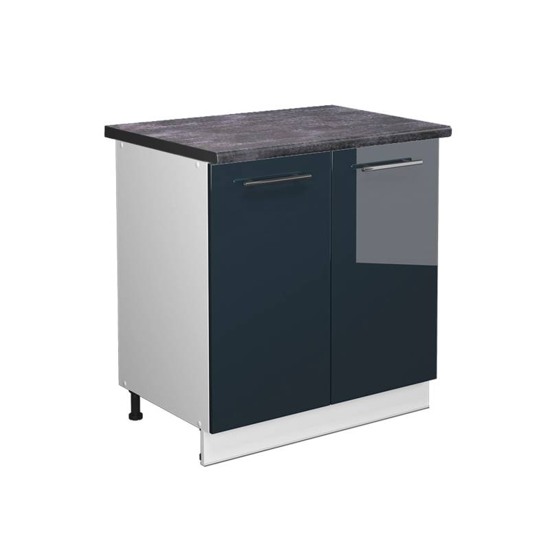 Vicco Spülenunterschrank Fame-Line Dunkelblau Hochglanz/Weiß 80 cm mit Regal AP Anthrazit Vicco Spülenunterschrank Fame-Line Dunkelblau Hochglanz/Weiß 80 cm mit Regal AP Anthrazit von Vicco