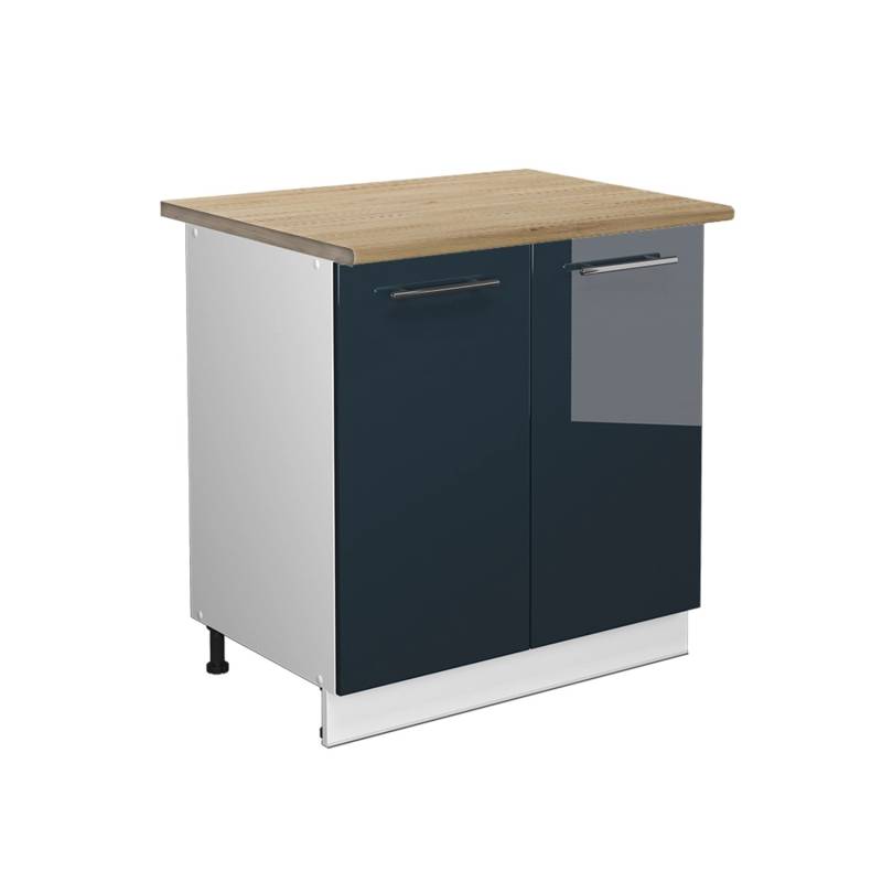 Vicco Spülenunterschrank Fame-Line Dunkelblau Hochglanz/Weiß 80 cm mit Regal AP Eiche Vicco Spülenunterschrank Fame-Line Dunkelblau Hochglanz/Weiß 80 cm mit Regal AP Eiche von Vicco