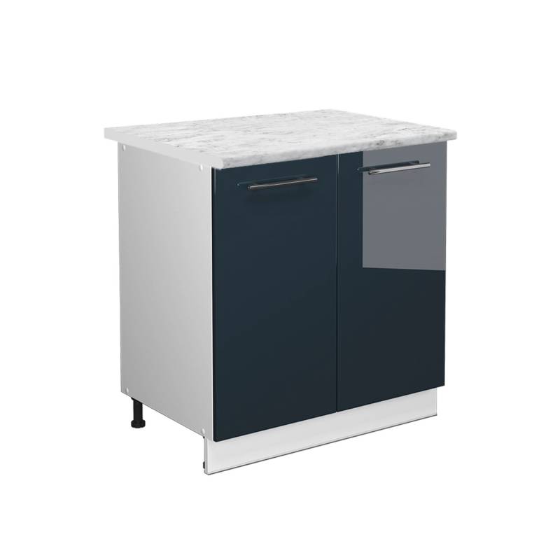 Vicco Spülenunterschrank Fame-Line Dunkelblau Hochglanz/Weiß 80 cm mit Regal AP Marmor Vicco Spülenunterschrank Fame-Line Dunkelblau Hochglanz/Weiß 80 cm mit Regal AP Marmor von Vicco