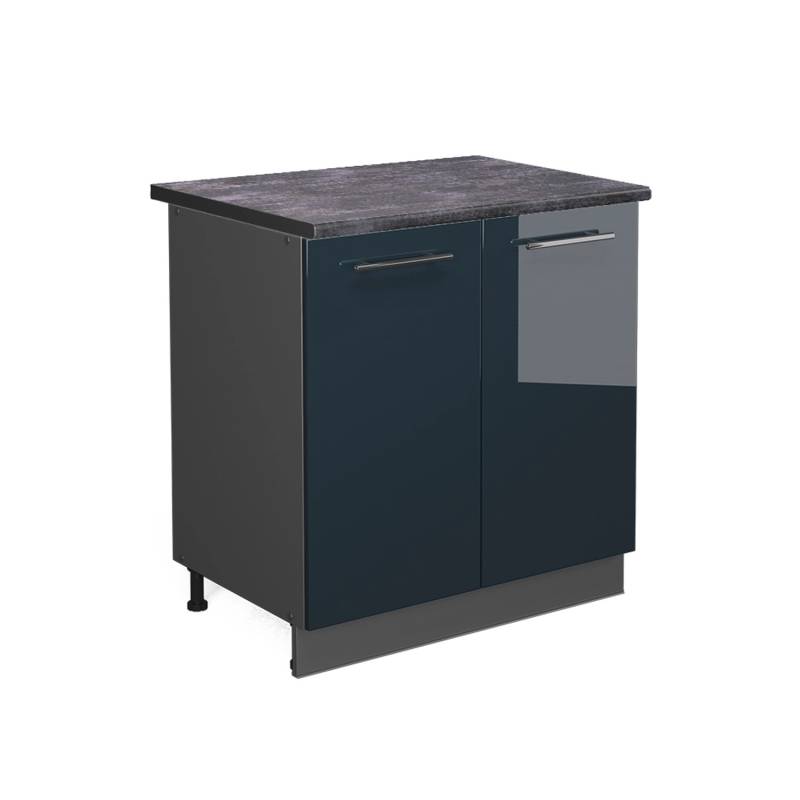 Vicco Spülenunterschrank Fame-Line Dunkelblau Hochglanz 80 cm mit Regal AP Anthrazit Vicco Spülenunterschrank Fame-Line Dunkelblau Hochglanz 80 cm mit Regal AP Anthrazit von Vicco