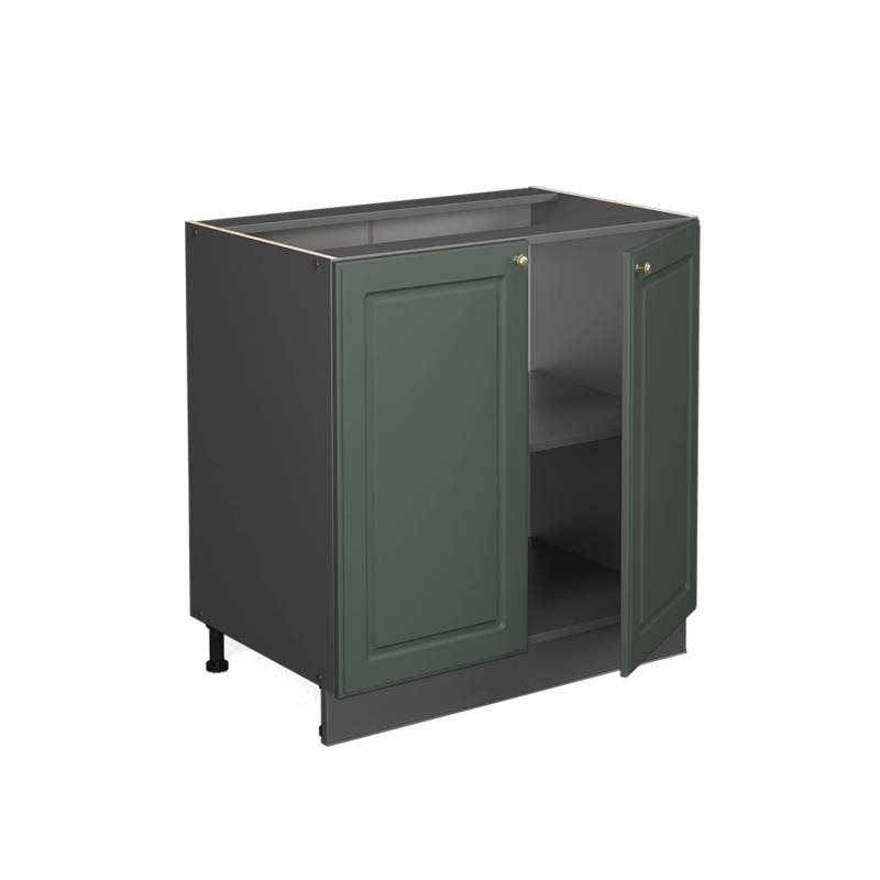 Vicco Spülenunterschrank Fame-Line Grün-Gold Landhaus/Anthrazit 80 cm mit Regal AP Eiche von Vicco