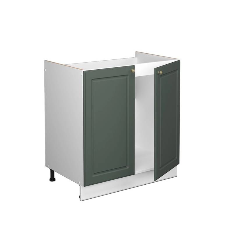 Vicco Spülenunterschrank Fame-Line Grün-Gold Landhaus/Weiß 80 cm AP Marmor von Vicco