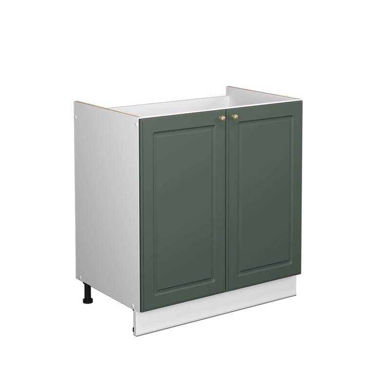 Vicco Spülenunterschrank Fame-Line Grün-Gold Landhaus/Weiß 80 cm ohne Arbeitsplatte von Vicco