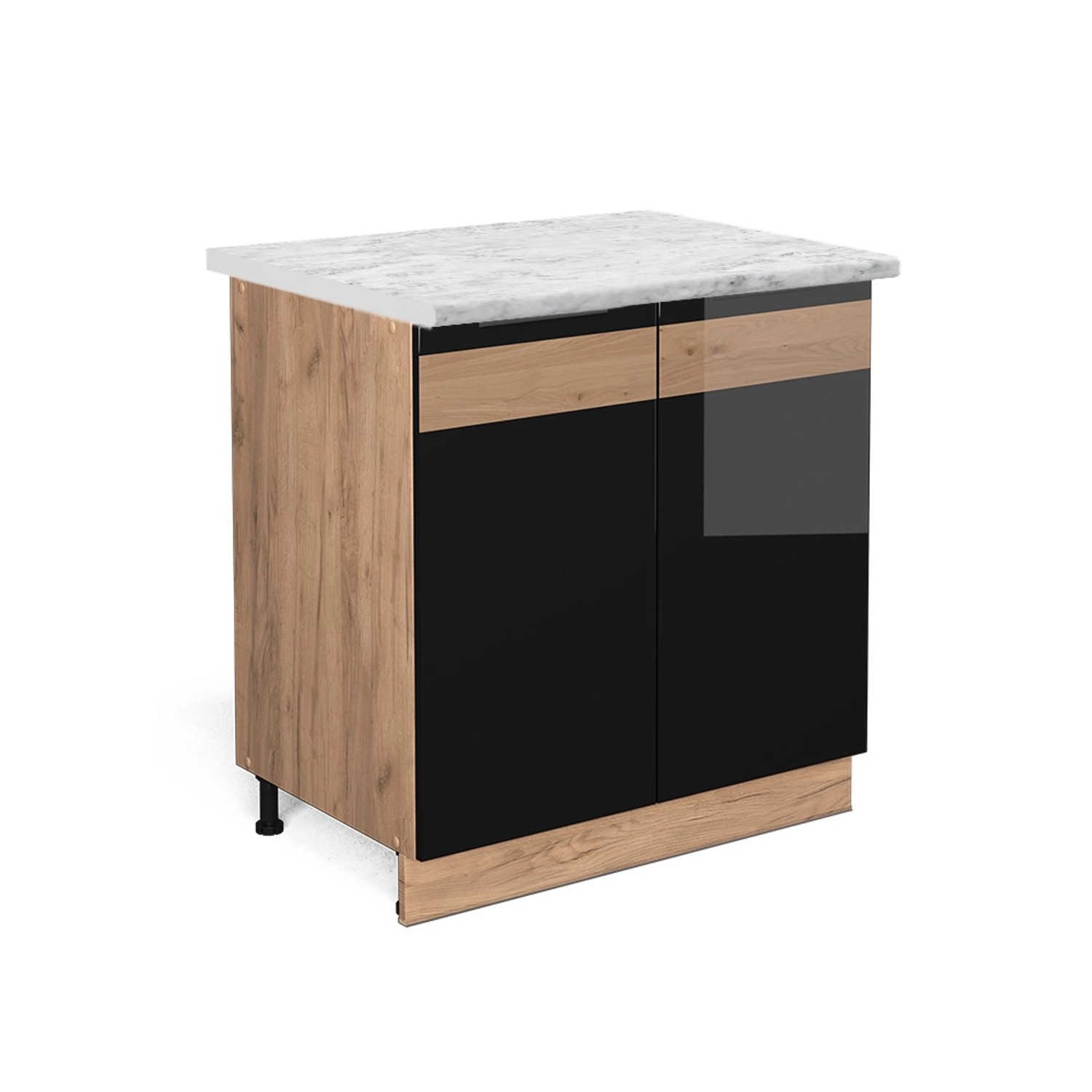 Vicco Spülenunterschrank Fame-Line Schwarz Eiche hochglanz/Goldkraft Eiche 80 cm mit Regal AP Marmor Vicco Spülenunterschrank Fame-Line Schwarz Eiche hochglanz/Goldkraft Eiche 80 cm mit Regal AP Marmor von Vicco