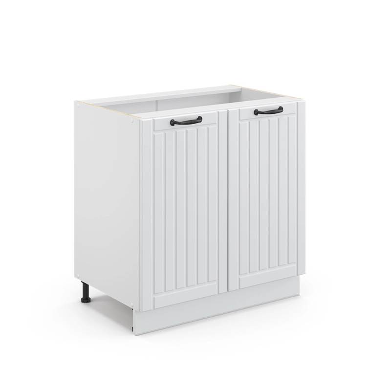 Vicco Spülenunterschrank Fame-Line Weiß Landhaus/Weiß 80 cm mit Regal ohne Arbeitsplatte von Vicco