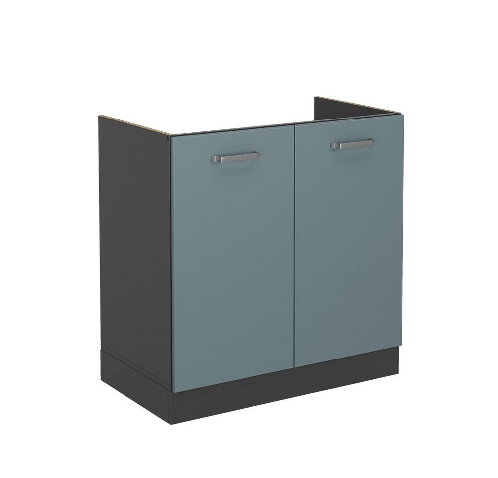 Vicco Spülenunterschrank R-Line, Blau-Grau/Anthrazit, 80 cm ohne Arbeitsplatte von Vicco