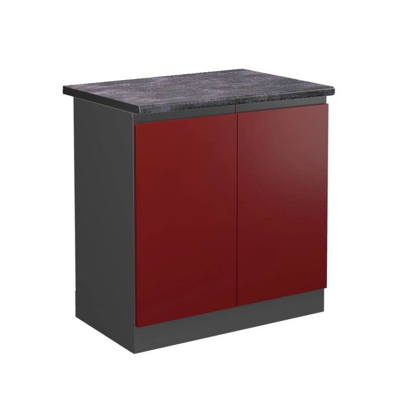Vicco Spülenunterschrank R-Line Küchenunterschrank für die Spüle Rot/Anthrazit 80 cm AP Anthrazit von Vicco