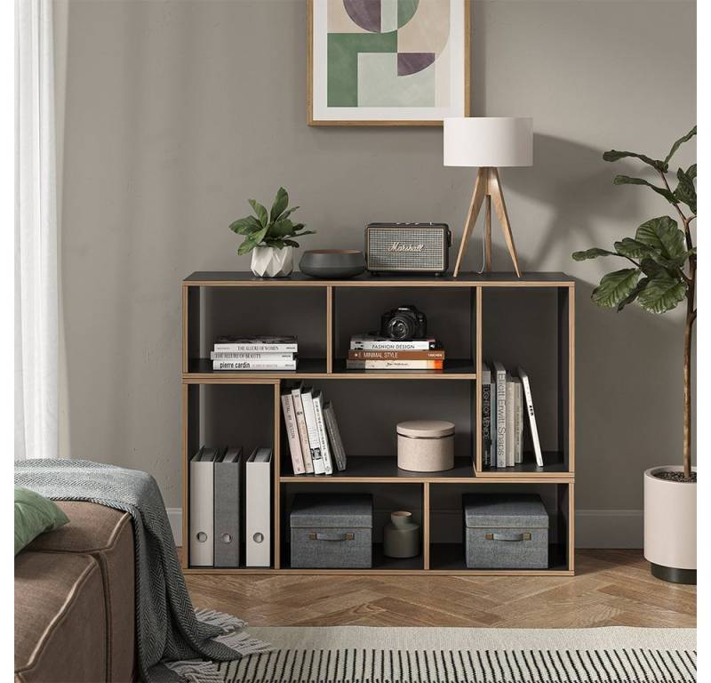 Vicco Bücherregal Tetrix, Anthrazit, 112.8 x 56.4 cm 2er Set von Vicco