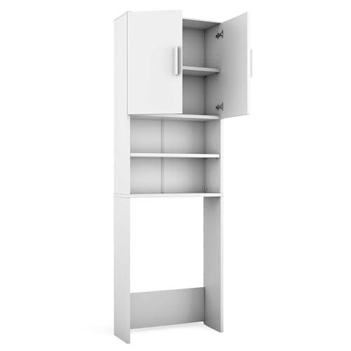 Vicco Toilettenschrank, Weiß, 64 x 190 cm mit 2 Türen von Vicco