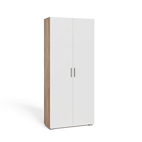 Vicco Aktenschrank Ingo, Büroschrank, Sonoma/Weiß, 80 x 183 cm von Vicco