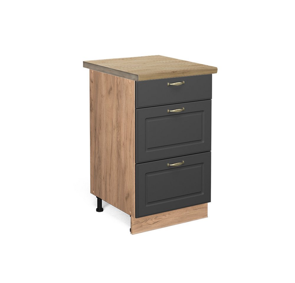Vicco Unterschrank Fame-Line, Anthrazit-Gold/Goldkraft Eiche, 50 cm, AP Eiche Vicco Unterschrank Fame-Line, Anthrazit-Gold/Goldkraft Eiche, 50 cm, AP Eiche von Vicco