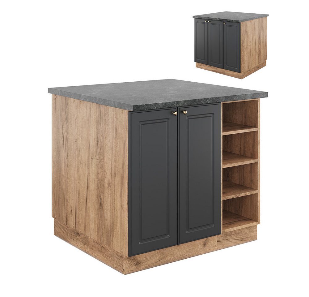 Vicco Unterschrank Fame-Line, Anthrazit-Gold/Goldkraft Eiche, 90 cm ohne Arbeitsplatte von Vicco