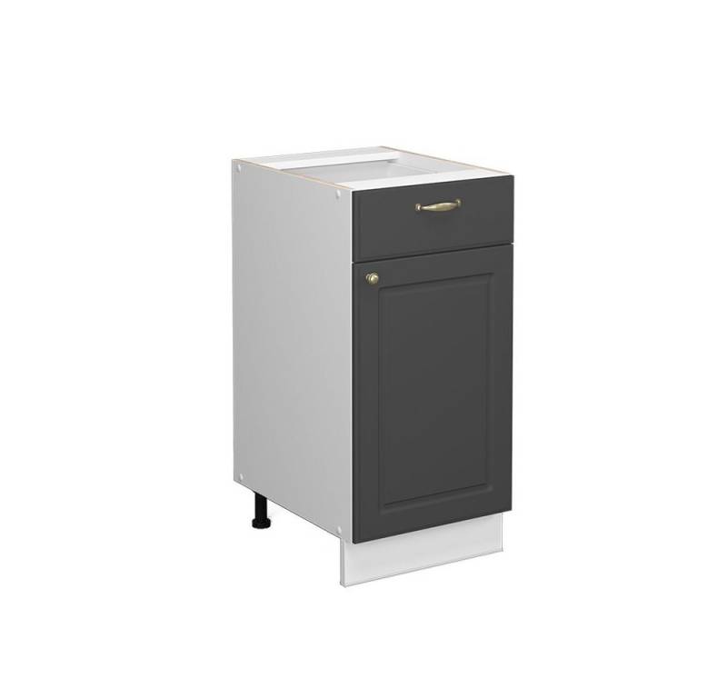Vicco Unterschrank Fame-Line, Anthrazit-Gold/Weiß, 40 cm ohne Arbeitsplatte von Vicco