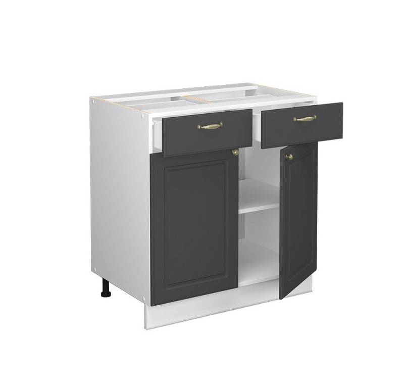 Vicco Unterschrank Fame-Line, Anthrazit-Gold/Weiß, 80 cm, AP Marmor von Vicco