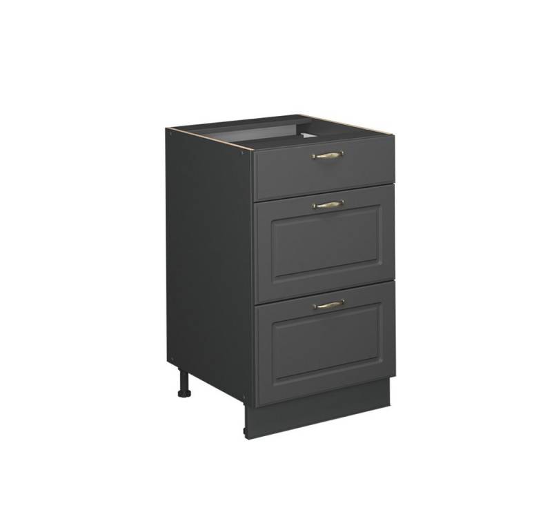 Vicco Unterschrank Fame-Line, Anthrazit-Gold Landhaus/Anthrazit, 50 cm ohne Arbeitsplatte von Vicco