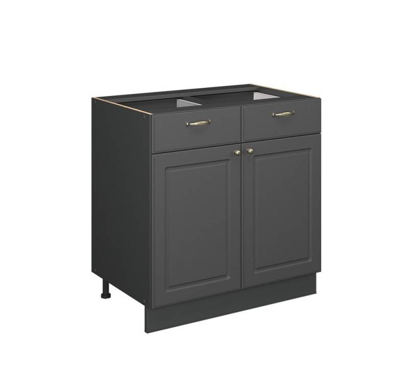 Vicco Unterschrank Fame-Line, Anthrazit-Gold Landhaus/Anthrazit, 80 cm, AP Marmor von Vicco