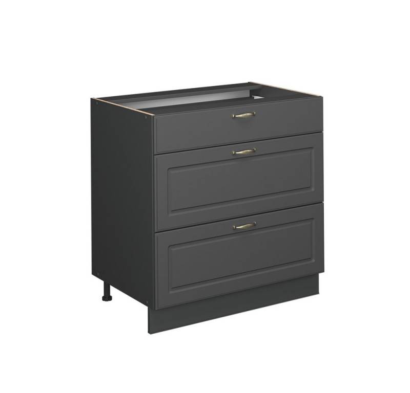 Vicco Unterschrank Fame-Line, Anthrazit-Gold Landhaus/Anthrazit, 80 cm mit 3 Schublade... Vicco Unterschrank Fame-Line, Anthrazit-Gold Landhaus/Anthrazit, 80 cm mit 3 Schublade... von Vicco