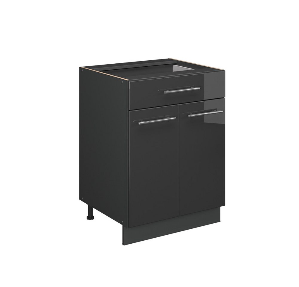 Vicco Unterschrank Fame-Line, Anthrazit Hochglanz/Anthrazit, 60 cm mit Schublade, AP A... von Vicco