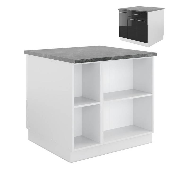 Vicco Unterschrank Fame-Line, Anthrazit Hochglanz/Weiß, 90cm, ohne Arbeitsplatte von Vicco