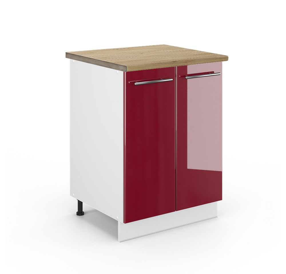 Vicco Unterschrank Fame-Line, Bordeaux Hochglanz/Weiß, 60 cm, AP Eiche Vicco Unterschrank Fame-Line, Bordeaux Hochglanz/Weiß, 60 cm, AP Eiche von Vicco