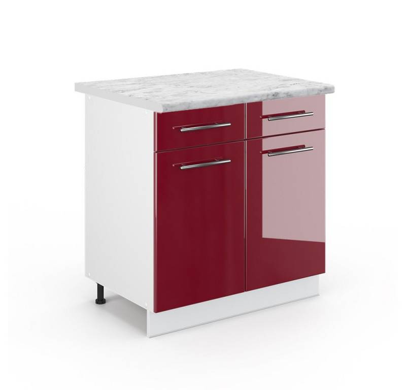 Vicco Unterschrank Fame-Line, Bordeaux Hochglanz/Weiß, 80 cm, AP Marmor Vicco Unterschrank Fame-Line, Bordeaux Hochglanz/Weiß, 80 cm, AP Marmor von Vicco