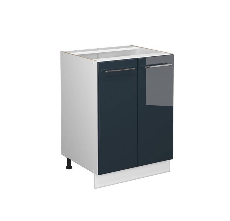 Vicco Unterschrank Fame-Line, Dunkelblau Hochglanz/Weiß, 60 cm ohne Arbeitsplatte von Vicco