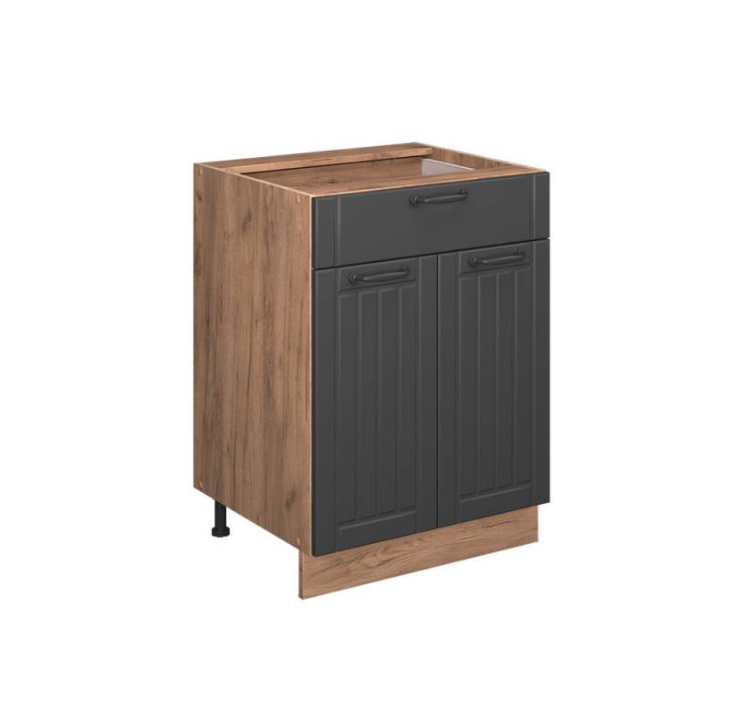 Vicco Unterschrank Fame-Line, Dunkelgrau/Goldkraft Eiche, 60 cm mit Schublade, ohne Ar... von Vicco