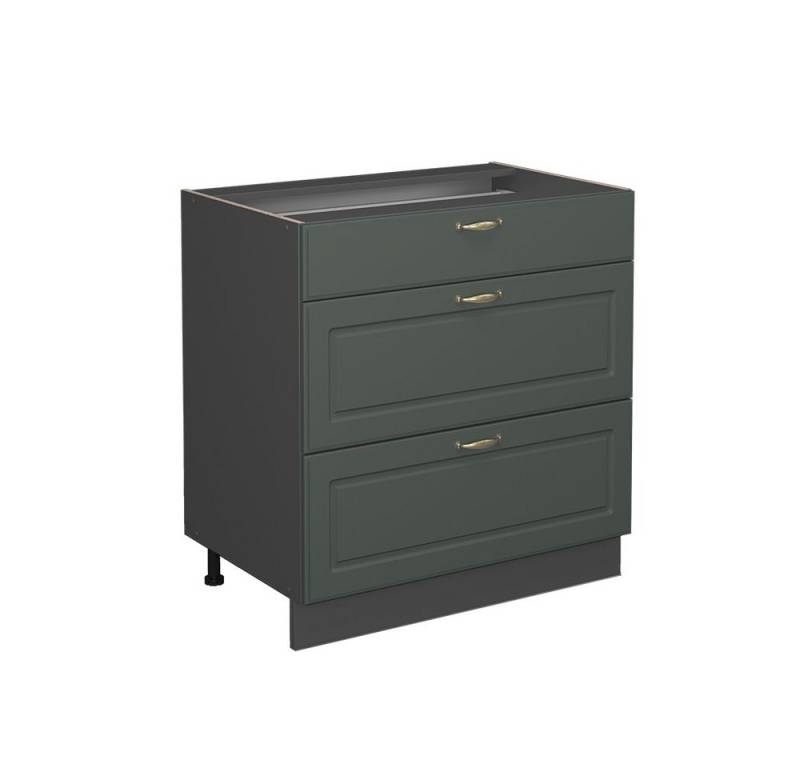 Vicco Unterschrank Fame-Line, Grün-Gold Landhaus/Anthrazit, 80 cm mit 3 Schubladen, A... Vicco Unterschrank Fame-Line, Grün-Gold Landhaus/Anthrazit, 80 cm mit 3 Schubladen, A... von Vicco