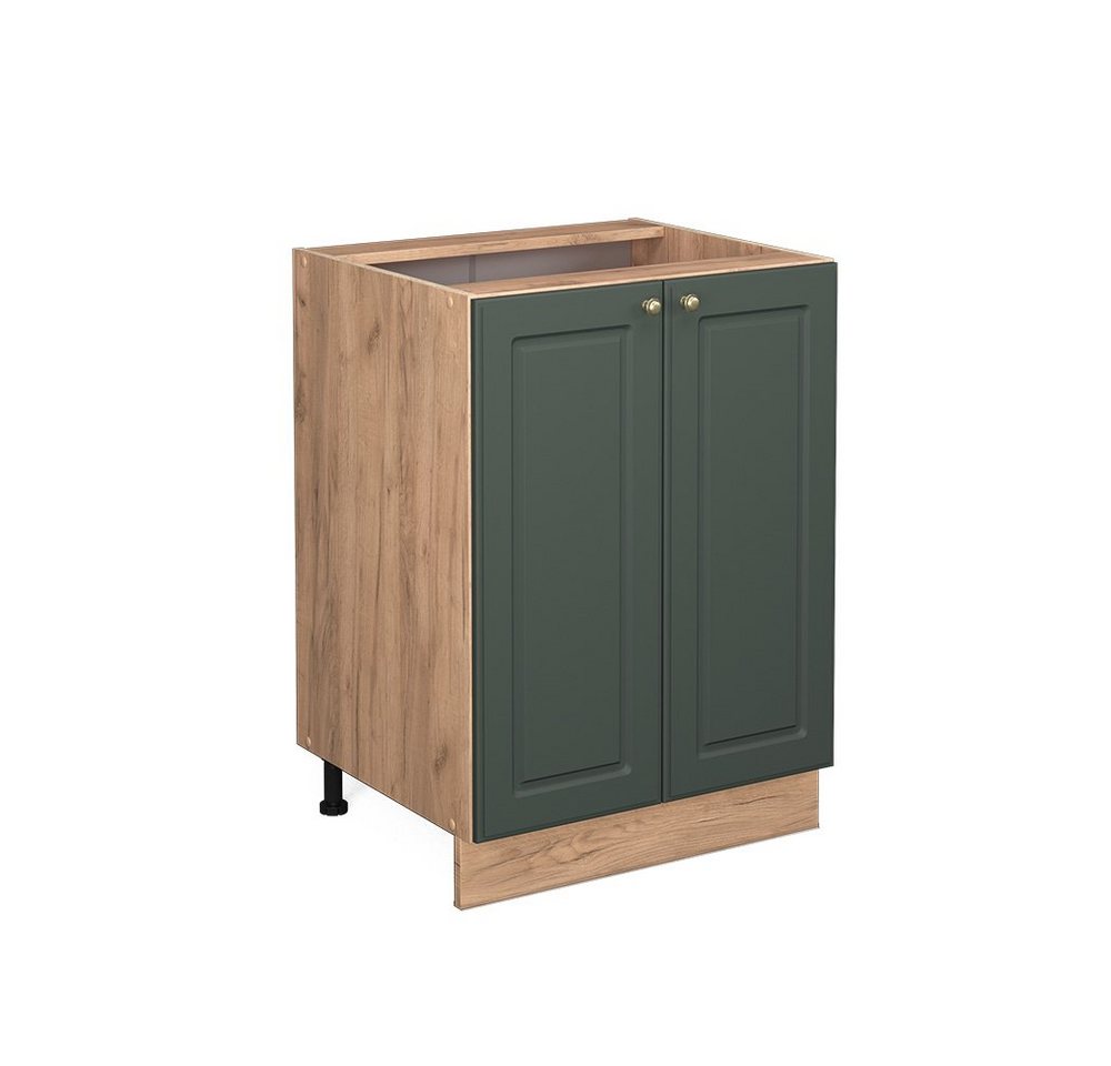 Vicco Unterschrank Fame-Line, Grün-Gold Landhaus/Eiche, 60 cm ohne Arbeitsplatte von Vicco