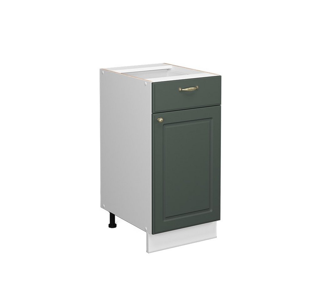 Vicco Unterschrank Fame-Line, Grün-Gold Landhaus/Weiß, 40 cm ohne Arbeitsplatte von Vicco