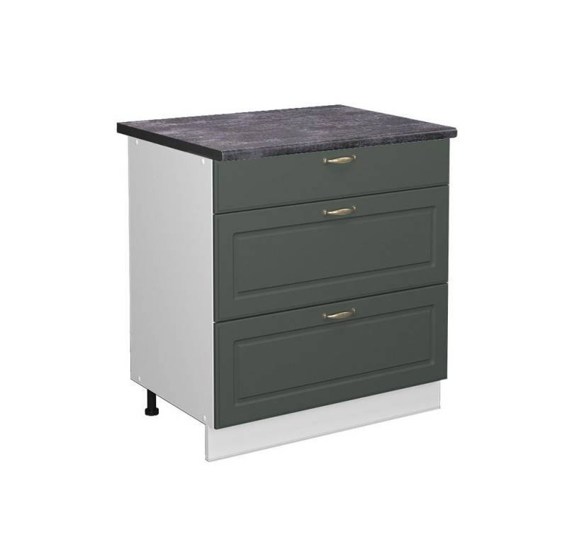 Vicco Unterschrank Fame-Line, Grün-Gold Landhaus/Weiß, 80 cm mit 3 Schubladen, AP An... Vicco Unterschrank Fame-Line, Grün-Gold Landhaus/Weiß, 80 cm mit 3 Schubladen, AP An... von Vicco