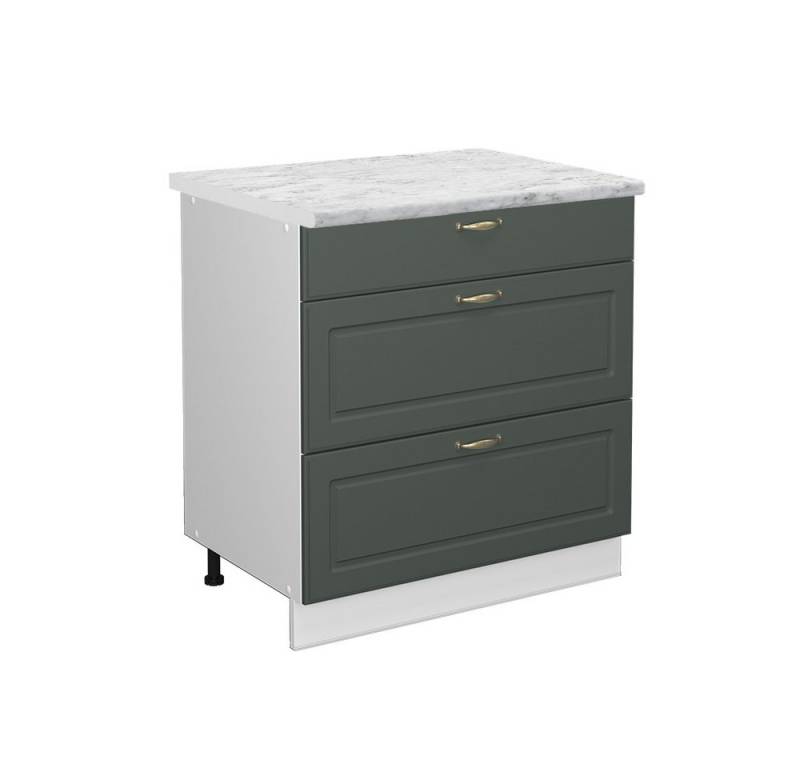 Vicco Unterschrank Fame-Line, Grün-Gold Landhaus/Weiß, 80 cm mit 3 Schubladen, AP Ma... Vicco Unterschrank Fame-Line, Grün-Gold Landhaus/Weiß, 80 cm mit 3 Schubladen, AP Ma... von Vicco