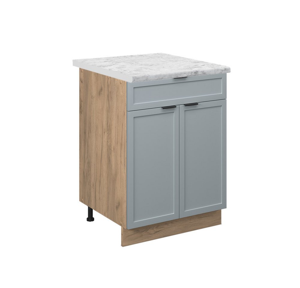 Vicco Unterschrank Fame-Line, Hellblau-grau/Goldkraft Eiche, 60 cm mit Schublade, AP M... von Vicco