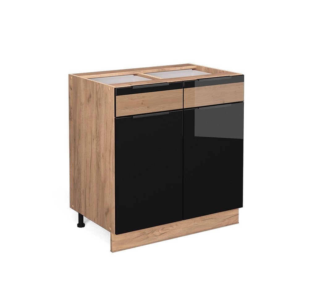 Vicco Unterschrank Fame-Line, Schwarz Hochglanz/Goldkraft Eiche, 80 cm ohne Arbeitsplatte Vicco Unterschrank Fame-Line, Schwarz Hochglanz/Goldkraft Eiche, 80 cm ohne Arbeitsplatte von Vicco