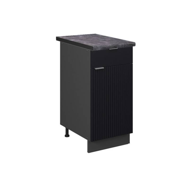 Vicco Unterschrank Fame-Line, Schwarz gestreift/Anthrazit, 40 cm, AP Anthrazit von Vicco