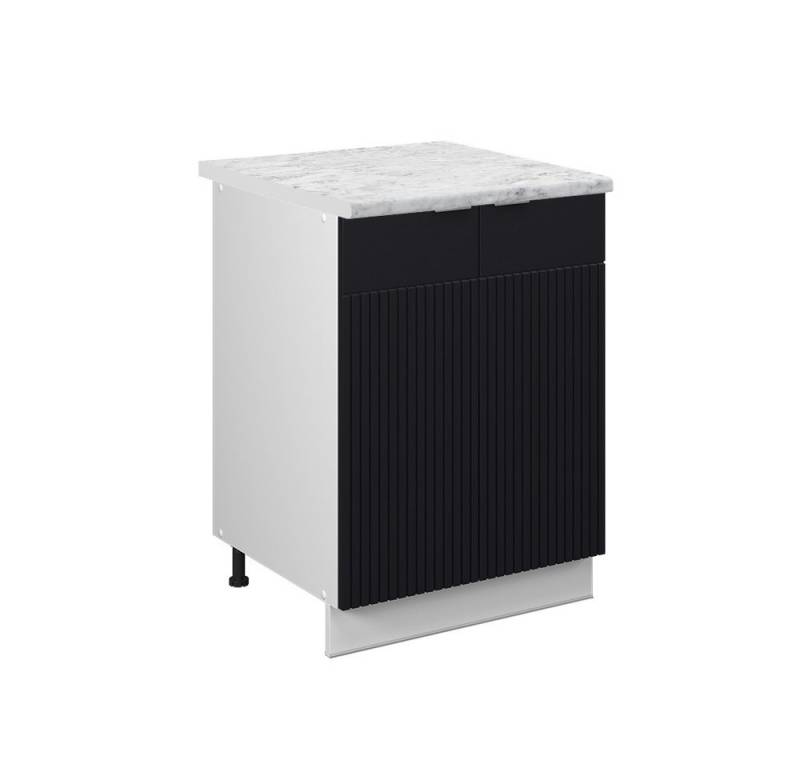 Vicco Unterschrank Fame-Line, Schwarz gestreift/Weiß, 60 cm, AP Marmor Vicco Unterschrank Fame-Line, Schwarz gestreift/Weiß, 60 cm, AP Marmor von Vicco