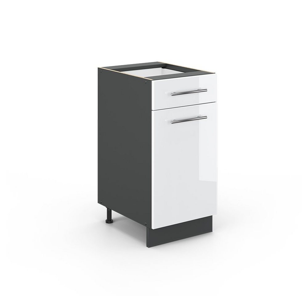 Vicco Unterschrank Fame-Line, Weiß Hochglanz/Anthrazit, 40 cm ohne Arbeitsplatte Vicco Unterschrank Fame-Line, Weiß Hochglanz/Anthrazit, 40 cm ohne Arbeitsplatte von Vicco