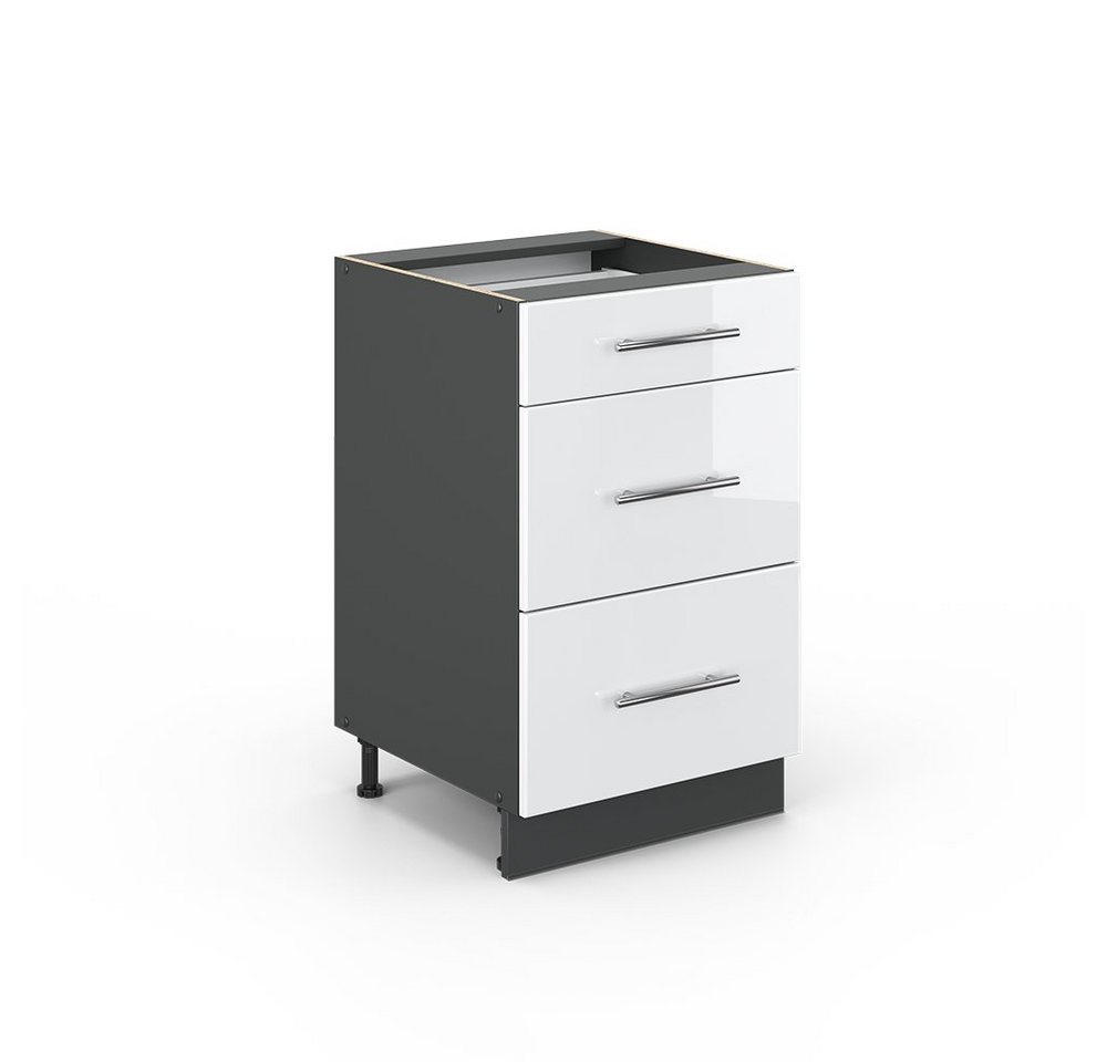 Vicco Unterschrank Fame-Line, Weiß Hochglanz/Anthrazit, 50 cm ohne Arbeitsplatte Vicco Unterschrank Fame-Line, Weiß Hochglanz/Anthrazit, 50 cm ohne Arbeitsplatte von Vicco