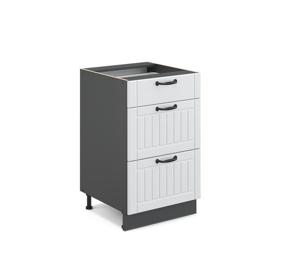 Vicco Unterschrank Fame-Line, Weiß Landhaus/Anthrazit, 50 cm ohne Arbeitsplatte Vicco Unterschrank Fame-Line, Weiß Landhaus/Anthrazit, 50 cm ohne Arbeitsplatte von Vicco