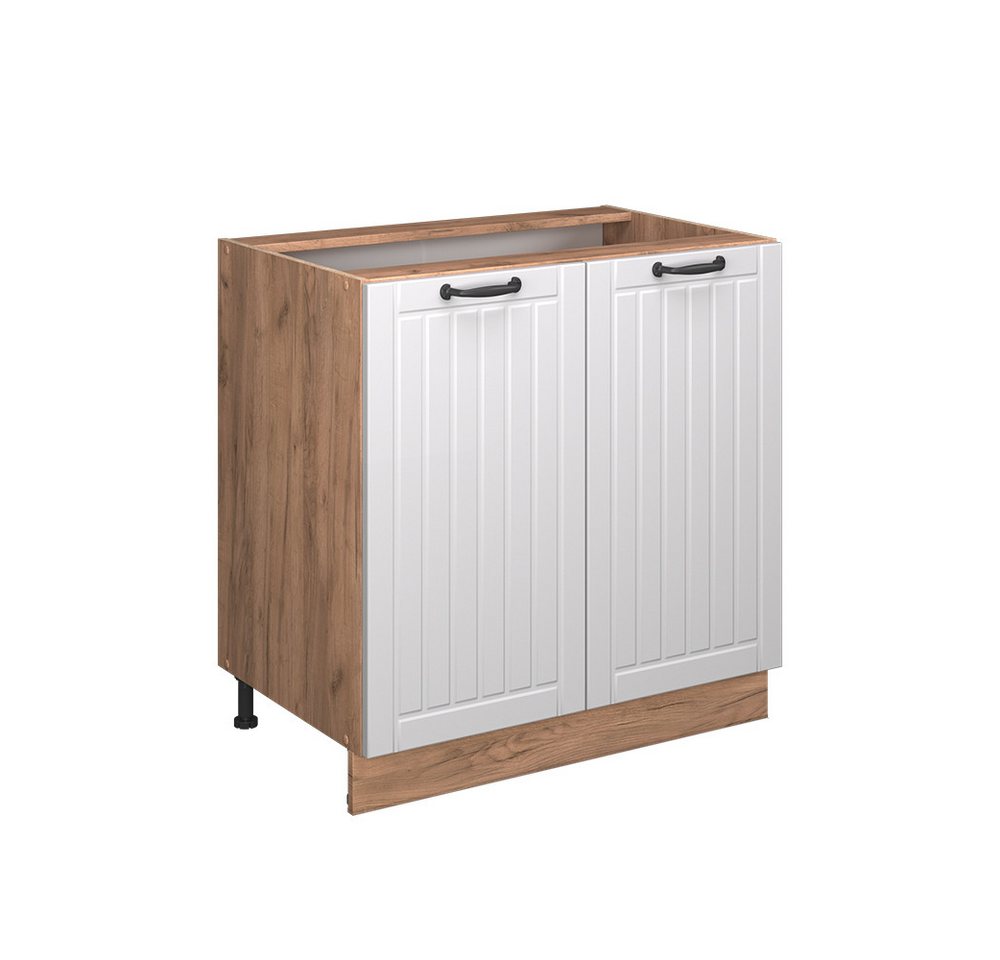 Vicco Unterschrank Fame-Line, Weiß Landhaus/Goldkraft Eiche, 80 cm mit Regal, AP Marmor Vicco Unterschrank Fame-Line, Weiß Landhaus/Goldkraft Eiche, 80 cm mit Regal, AP Marmor von Vicco