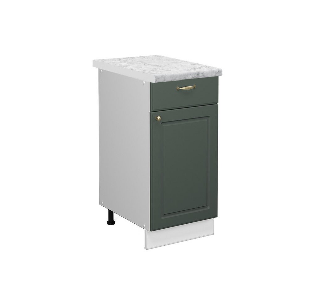 Vicco Unterschrank Fame-Line, Grün-Gold Landhaus/Weiß, 40 cm, AP Marmor von Vicco